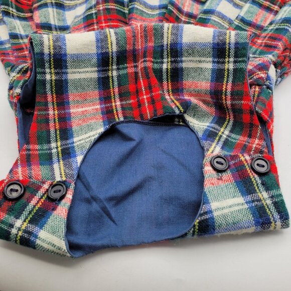 Fawn Tog Vintage Girls 3T  Tartan Plaid Jumper Dress Pleated Skirt Button Straps - Picture 9 of 12